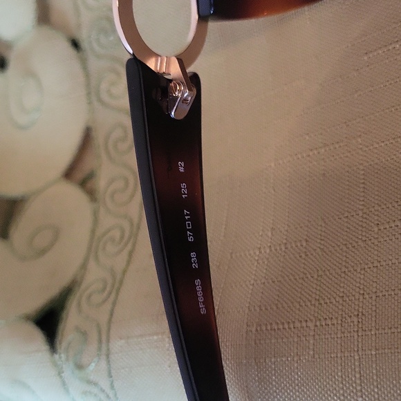 Salvatore Ferragamo Brown Sunglasses with Gold Accents - Picture 6 of 8